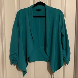 Turquoise Open Front Blazer Size Large